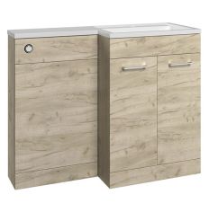 Tabo Ancona Oak Floor Standing L-Shape WC & Basin Unit (RH) 1100mm