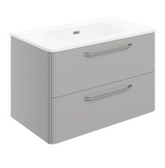 Tabo Florence Grey Gloss Wall Hung 2 Drawer Basin Unit & Basin 810mm