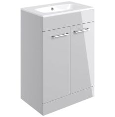 Tabo Modena Grey Gloss Floor Standing 2 Door Basin Unit & Basin 610mm