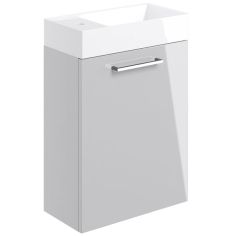 Tabo Modena Grey Gloss Wall Hung 1 Door Basin Unit & Basin 410mm