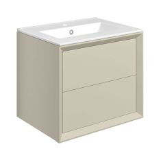 Tabo Orta Matt Cotton Wall Hung 2 Drawer Basin Unit & Basin 615mm