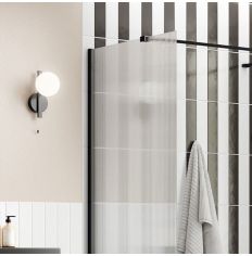 Tabo Splash Fresco Optional Fluted Glass Wetroom Side Panel Black 