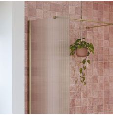 Tabo Splash Fresco Optional Fluted Glass Wetroom Side Panel Brushed Bronze 900mm