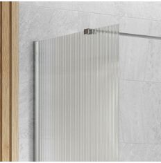 Tabo Splash Fresco Optional Fluted Glass Wetroom Side Panel Chrome