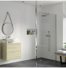 Tabo Splash Fresco Wetroom Panel & Floor-to-Ceiling Pole Chrome