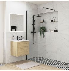 Tabo Splash Fresco Wetroom Panel Black