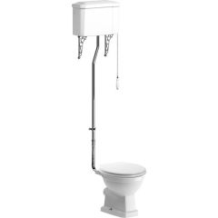 Tabo Primrose High Level WC & Satin White Wood Effect Soft Close Seat