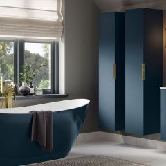 Tabo Milan Matt Deep Blue Wall Hung 1 Door Tall Units 350mm