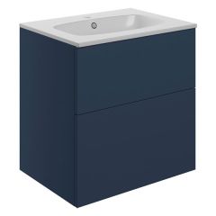 Tabo Milan Matt Deep Blue Wall Hung 2 Drawer Unit & Basin 610mm