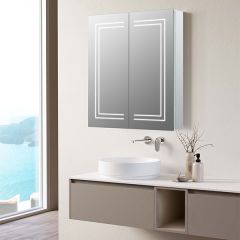 Tabo Gemini 2 Door Front-Lit Mirror Cabinet 700 x 600mm