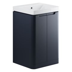 Tabo Magenta Matt Indigo Floor Standing 2 Door Cloakroom Basin Unit 500mm