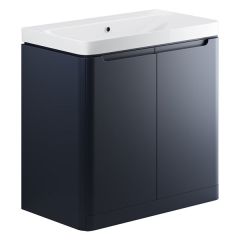 Tabo Magenta Matt Indigo Floor Standing 2 Door Cloakroom Basin Unit 800mm