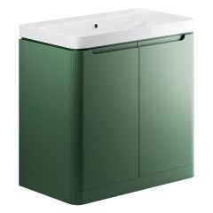 Tabo Magenta Matt Sage Green Floor Standing 2 Door Cloakroom Basin Unit 800mm