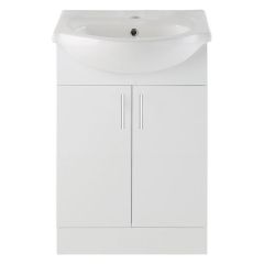 Tabo Como White Gloss Floor Standing 2 Door Basin Unit 560mm