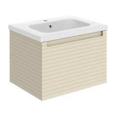 Tabo Rosina Matt Cotton Wall Hung 1 Drawer Unit & Basin 615mm