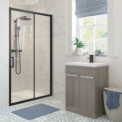 Splash Modo Black Sliding Door (shown in a recess)