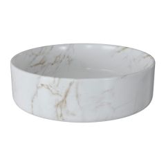 Gallery Marble Effect Round Washbowl & Waste 355mm