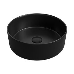 Gallery Matt Black Round Washbowl & Waste 355mm