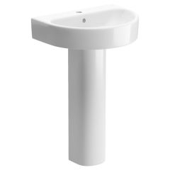 Kew 1TH Basin & Full Pedestal 555 x 430mm