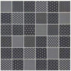 Kaleidoscope Black & White Glass Mosaic 29.7 x 29.7cm
