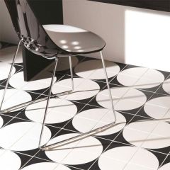 Odyssey Tao 2 Black on Dover White Tiles