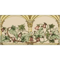 Original Style Arch and Ivy Pink Border Tile