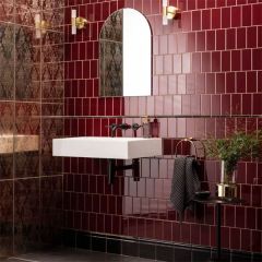 Original Style Half Field Tile Burgundy 