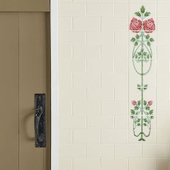 Original Style Rose & Bud Raised Line 5-tile Set