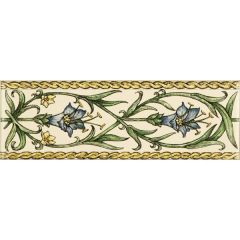 Original Style Trumpet Gentian Blue Border Tile