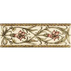 Original Style Trumpet Gentian Pink Border Tile