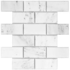 Original Style Viano White Bevel Brickbond Honed Marble