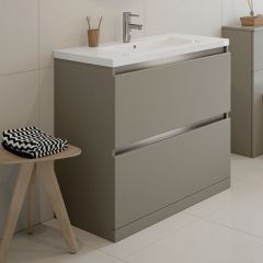 Tabo Delfina Matt Latte Floor Standing 2 Drawer Basin Unit & Basin 815mm