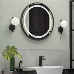 Tabo Future Front-Lit LED Matt Black Mirror 600 x 600mm