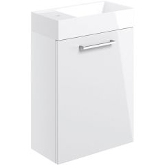 Tabo Modena White Gloss Wall Hung 1 Door Basin Unit & Basin 410mm