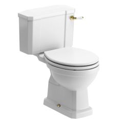 Tabo Primrose Brushed Brass C/C WC & Satin White Wood Effect Soft Close Seat