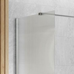 Tabo Splash Fresco Optional Fluted Glass Wetroom Side Panel Chrome