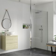 Tabo Splash Fresco Wetroom Panel & Floor-to-Ceiling Pole Chrome