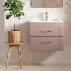 Tabo Treviso Matt Peony Wall Hung 2 Drawer Basin Unit & Basin 615mm