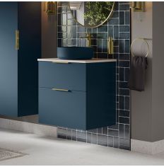 Tabo Milan Matt Deep Blue Wall Hung 2 Drawer Basin Unit 790mm