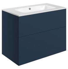 Tabo Milan Matt Deep Blue Wall Hung 2 Drawer Unit & Basin 815mm