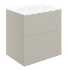 Tabo Milan Matt Latte Wall Hung 2 Drawer Unit & Basin 610mm