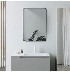 Tabo Moon Matt Black Rectangle Mirror 600 x 800mm