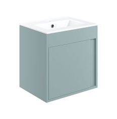 Tabo Elisa Matt Sea Green Wall Hung 1 Door Basin Unit 510mm