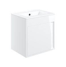 Tabo Elisa White Gloss Wall Hung 1 Door Basin Unit 510mm