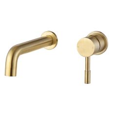 Tabo Hero Brushed Brass Wall Mounted Basin Mixer Tap