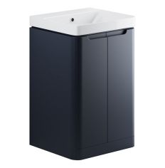 Tabo Magenta Matt Indigo Floor Standing 2 Door Cloakroom Basin Unit 500mm