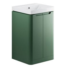 Tabo Magenta Matt Sage Green Floor Standing 2 Door Cloakroom Basin Unit 500mm