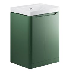 Tabo Magenta Matt Sage Green Floor Standing 2 Door Cloakroom Basin Unit 600mm