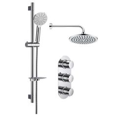 Tabo Merita 4 - Two Outlet Triple Shower Valve with Riser & Overhead Kit