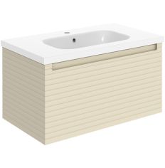 Tabo Rosina Matt Cotton Wall Hung 1 Drawer Unit & Basin 815mm